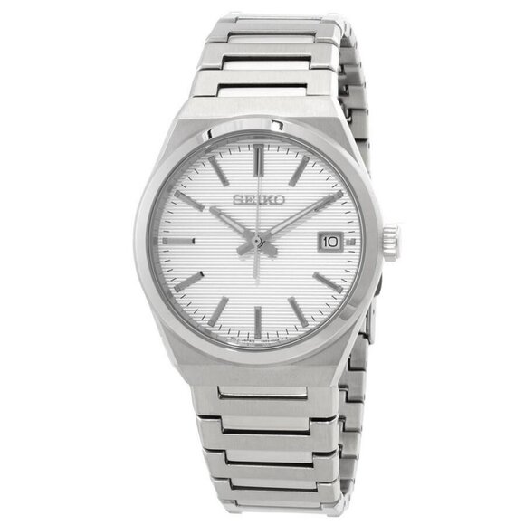 NWT Authentic Seiko Classic Quartz White Dial Men's Watch - Picture 1 of 3